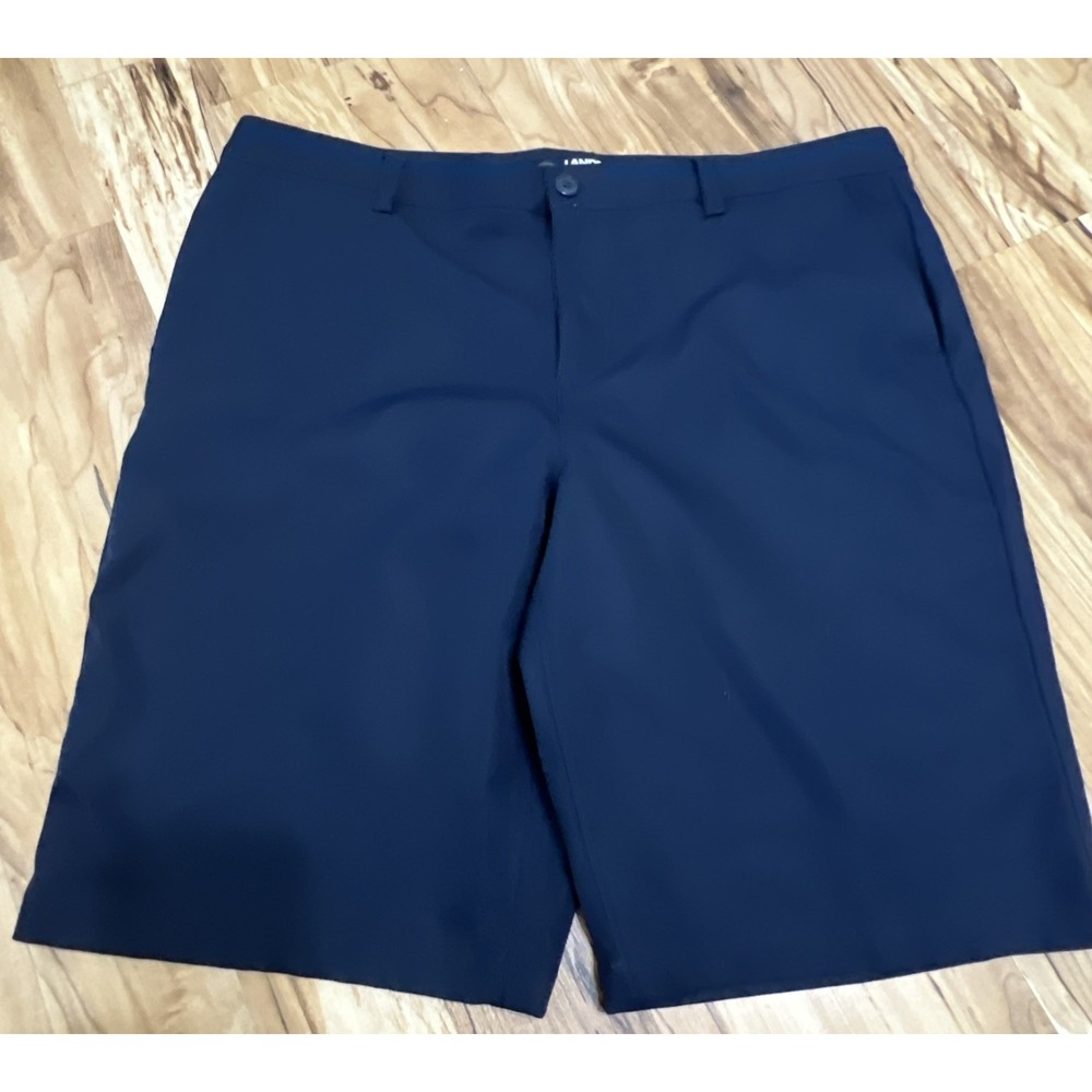 Lands' End Navy Color Oeko -Tex Size 16 Flat Front Shorts Longer Length 21"